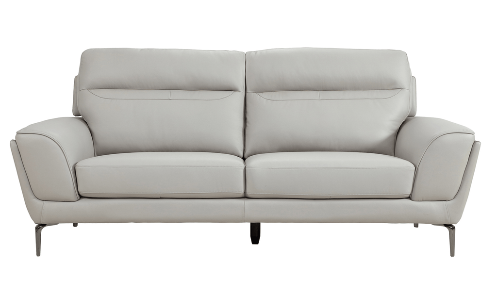 Vitalia Light Grey Leather Suite - Luxury Interiors