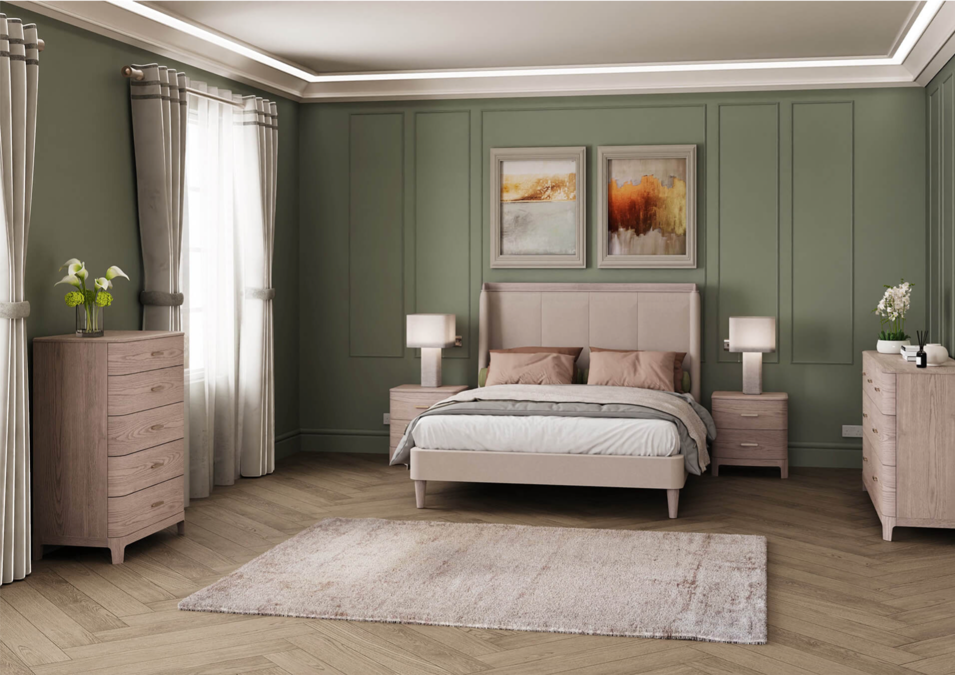 Zahra Bedside Table Parisian Cream - Luxury Interiors