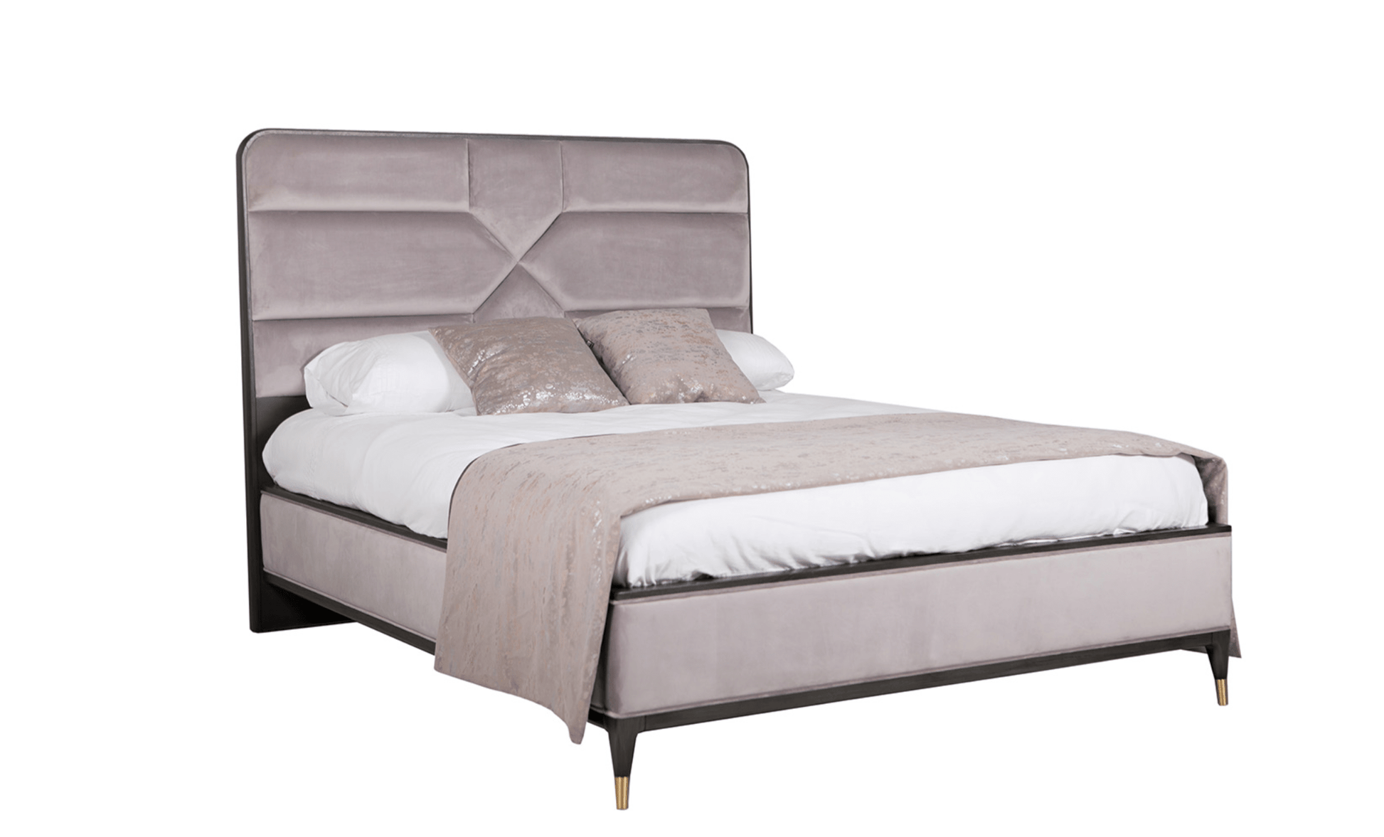 Darcy Bedframe Ebony/Stone - Luxury Interiors