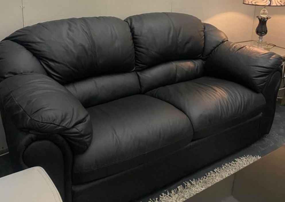 Black New Trend Concepts Genuine Italian Leather 2 Seater - Luxury Interiors
