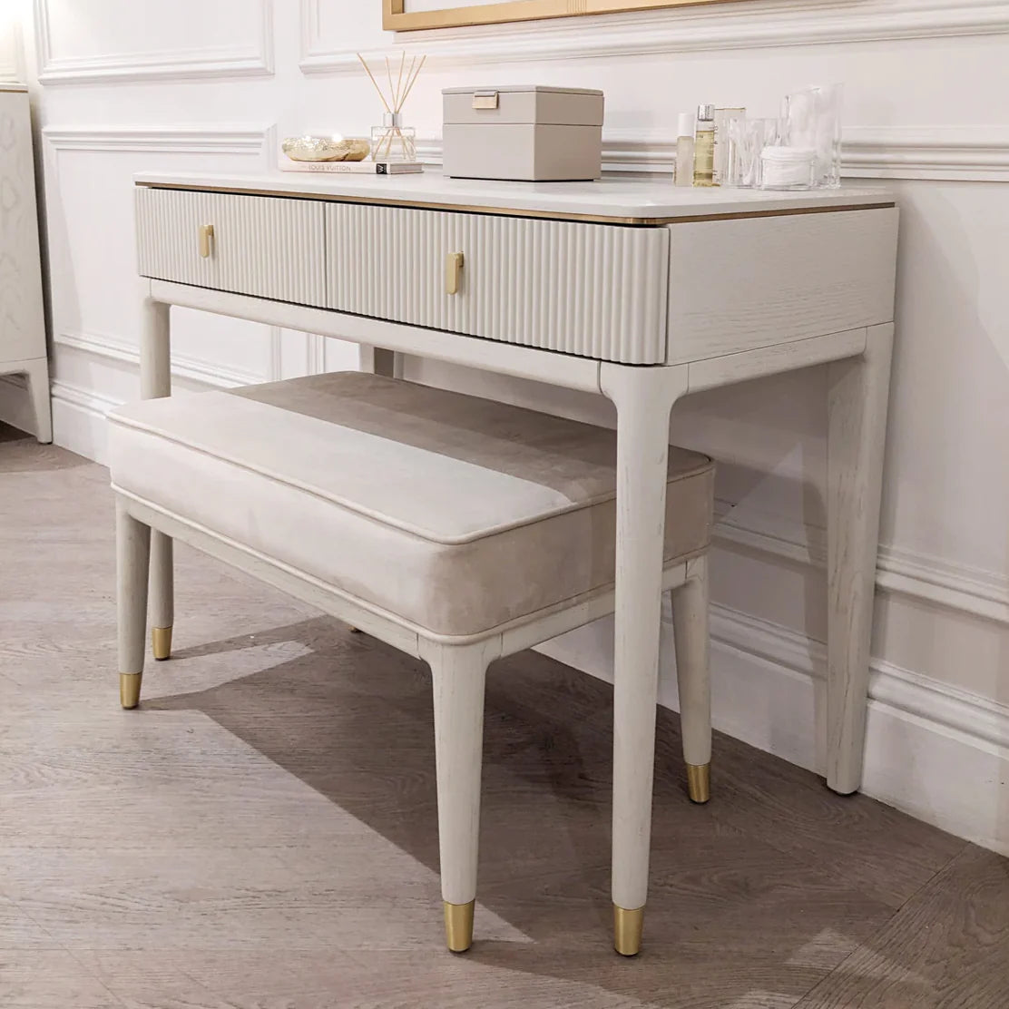 Darcy 2 drawer console dressing table - Luxury Interiors