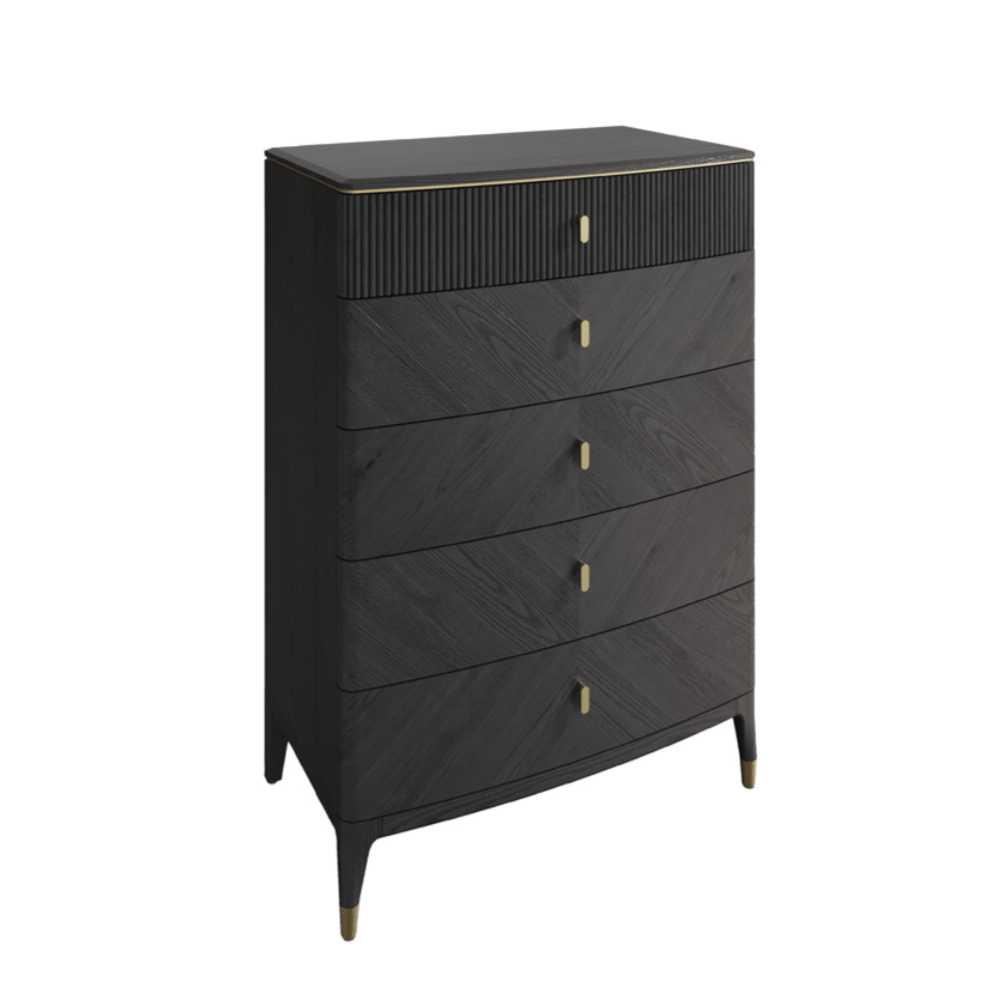 Darcy Tall Chest 5 Drawer - Luxury Interiors