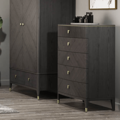 Darcy Tall Chest 5 Drawer - Luxury Interiors