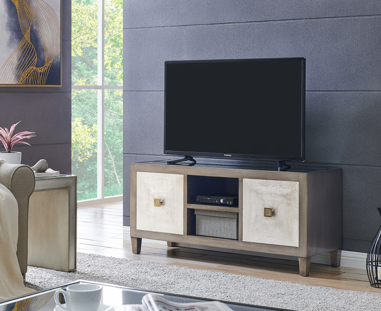 Nova Premium TV UnitSilver & Bronze - Luxury Interiors