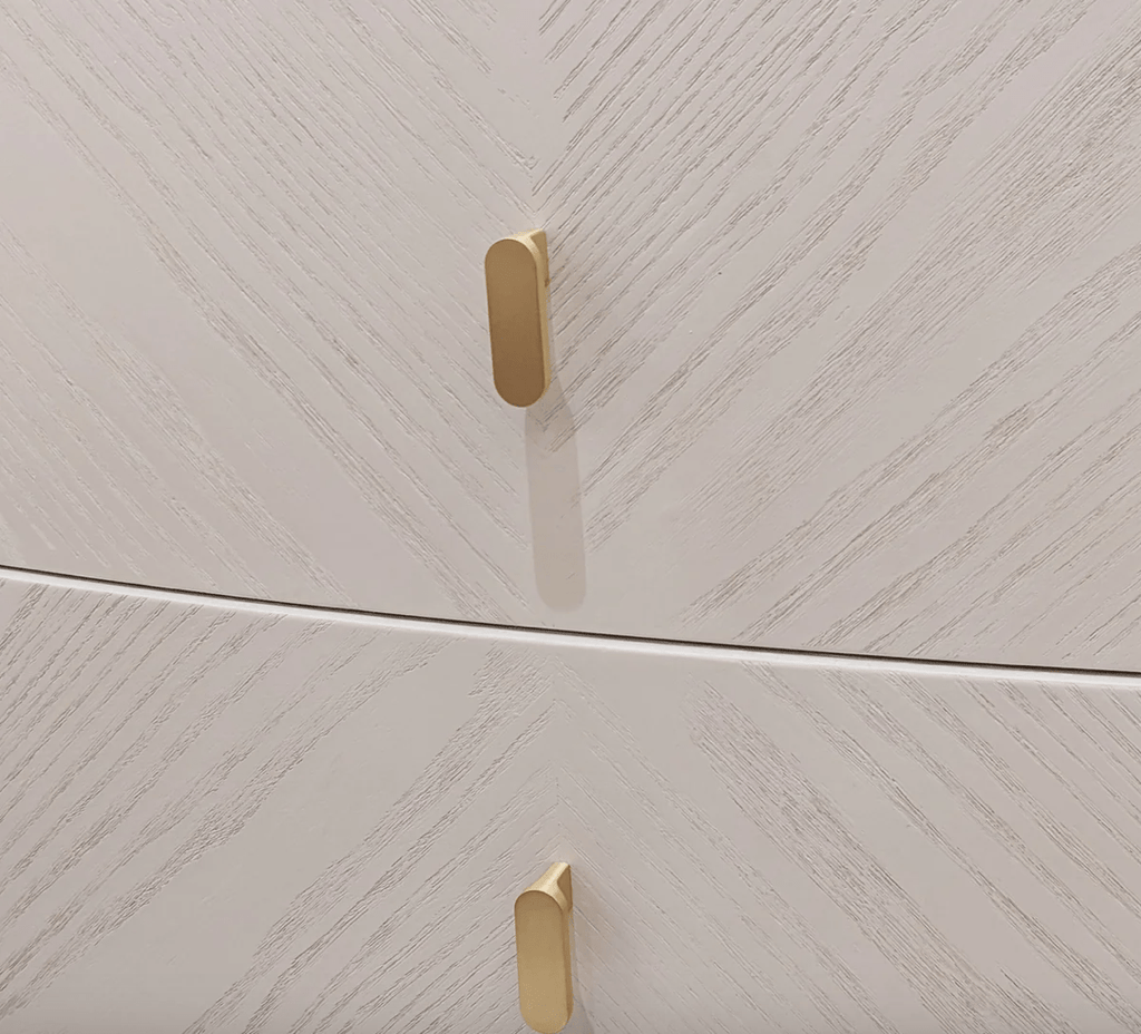 Darcy 2 Drawer Bedside Table Stone - Luxury Interiors