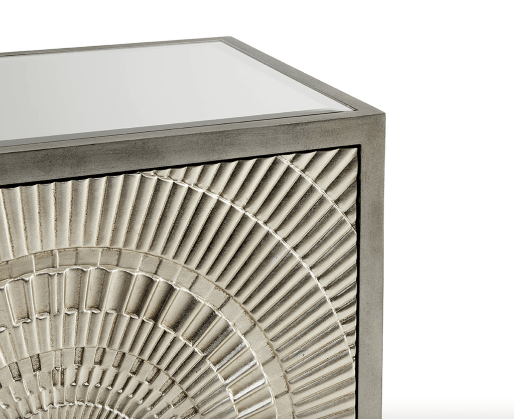 Frenso Silver 2 Drawer Luxury Side Table - Luxury Interiors