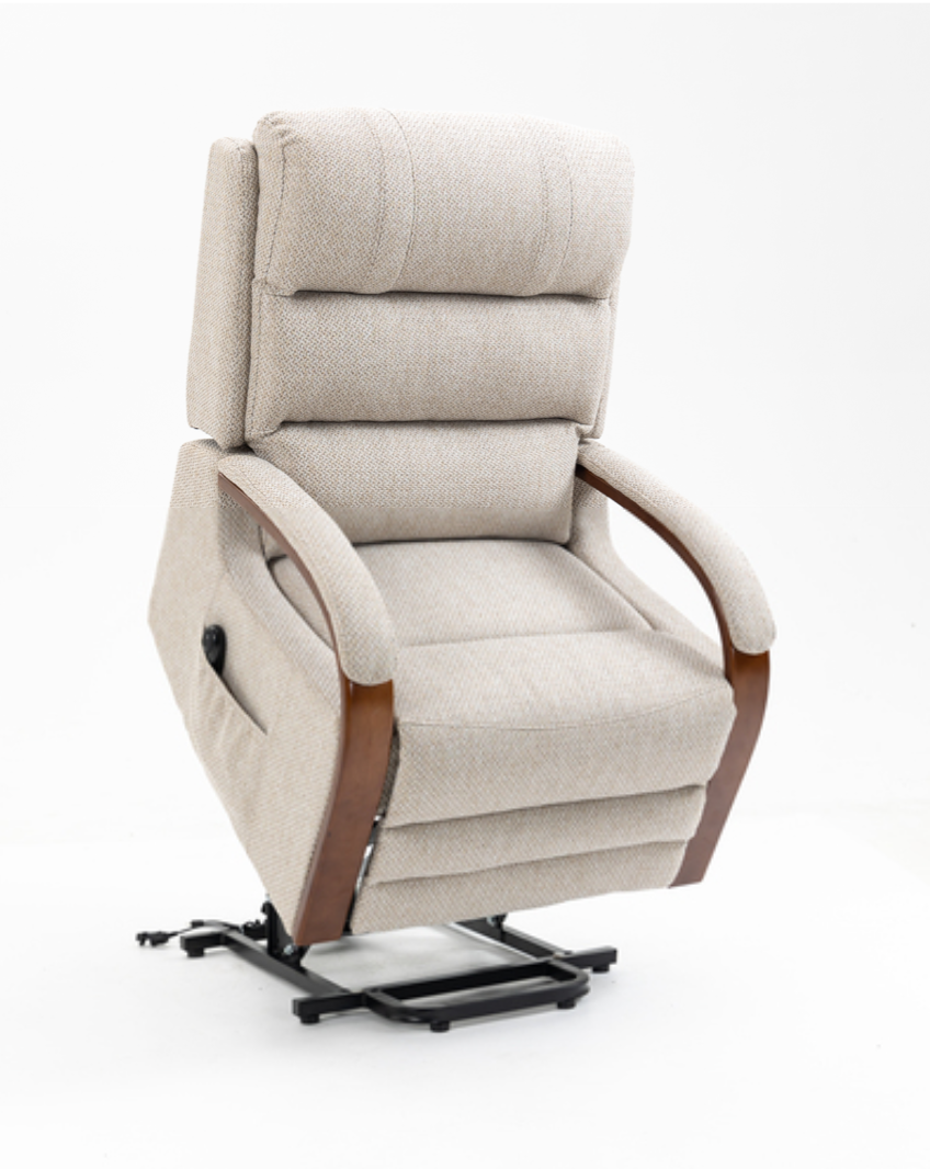 Westin Lift & Tilt Recliner Chair - Beige/Blue - Luxury Interiors