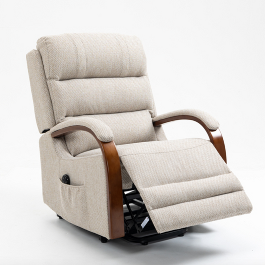 Westin Lift & Tilt Recliner Chair - Beige/Blue - Luxury Interiors
