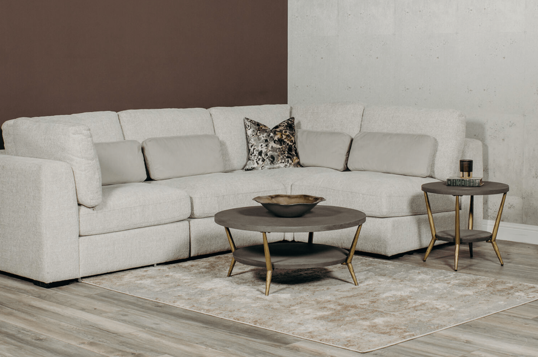 Tabbi Coffee Table Round Grey - Luxury Interiors
