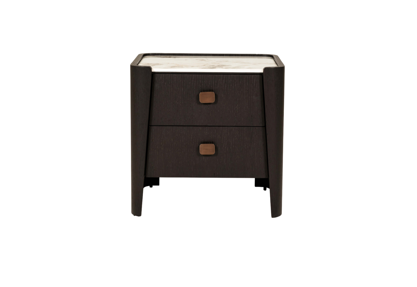 Rhodes 2 Drawer Bedside Table in Ebony - Luxury Interiors