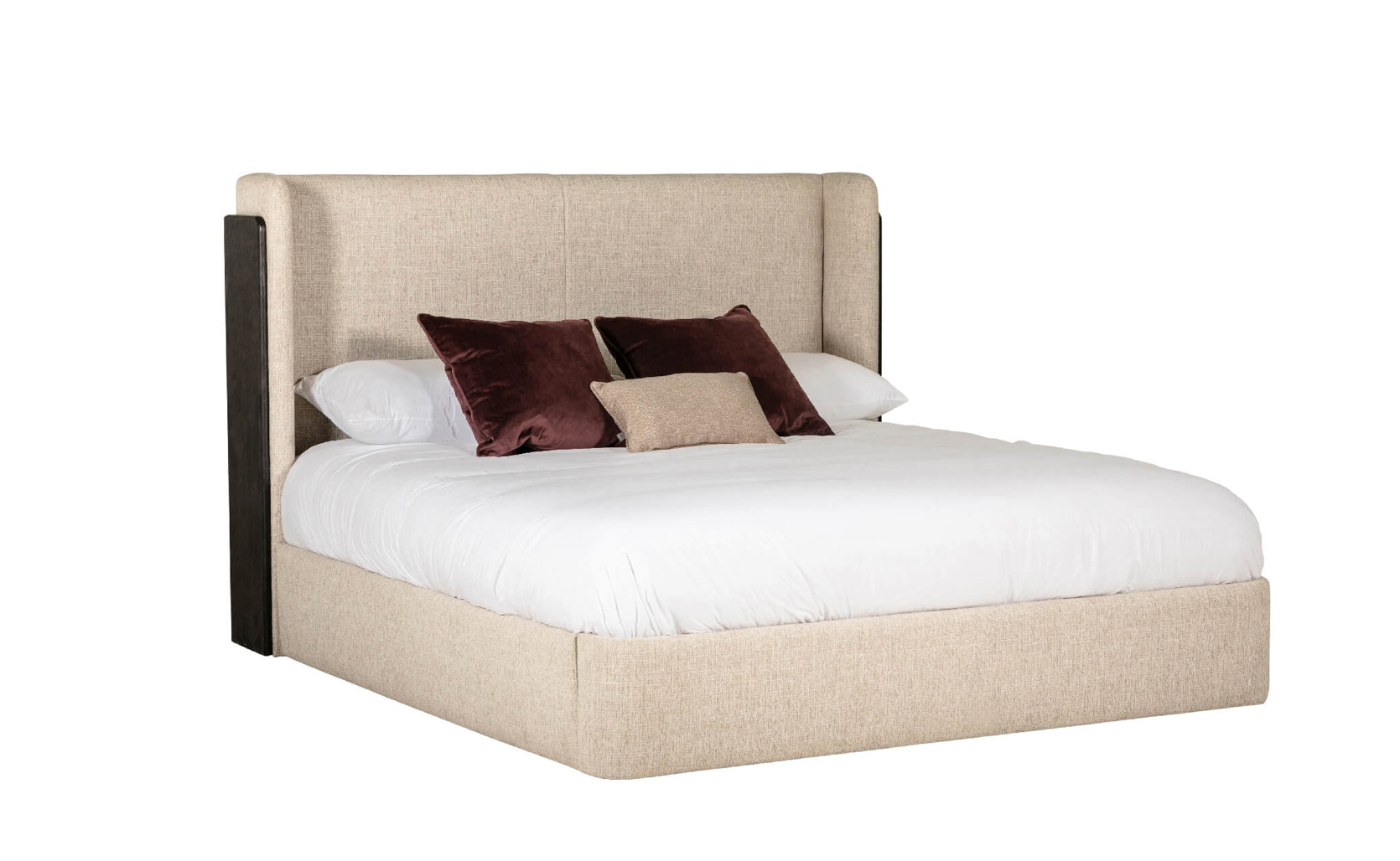 Rhodes Fabric Bed in Ebony - Luxury Interiors