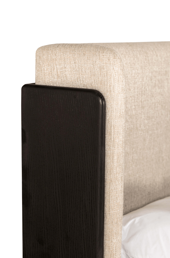 Rona Fabric Bed in Ebony - Luxury Interiors