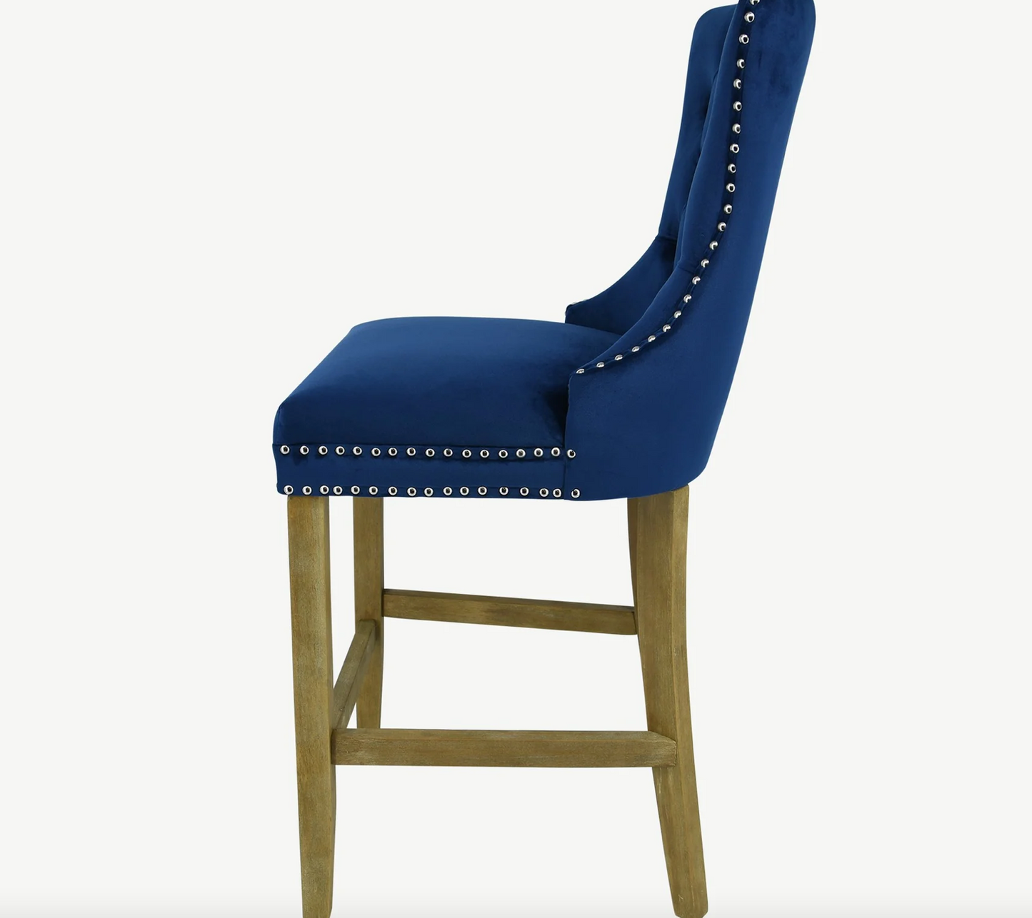 Kacy Navy Brushed Velvet Counter stool - Luxury Interiors