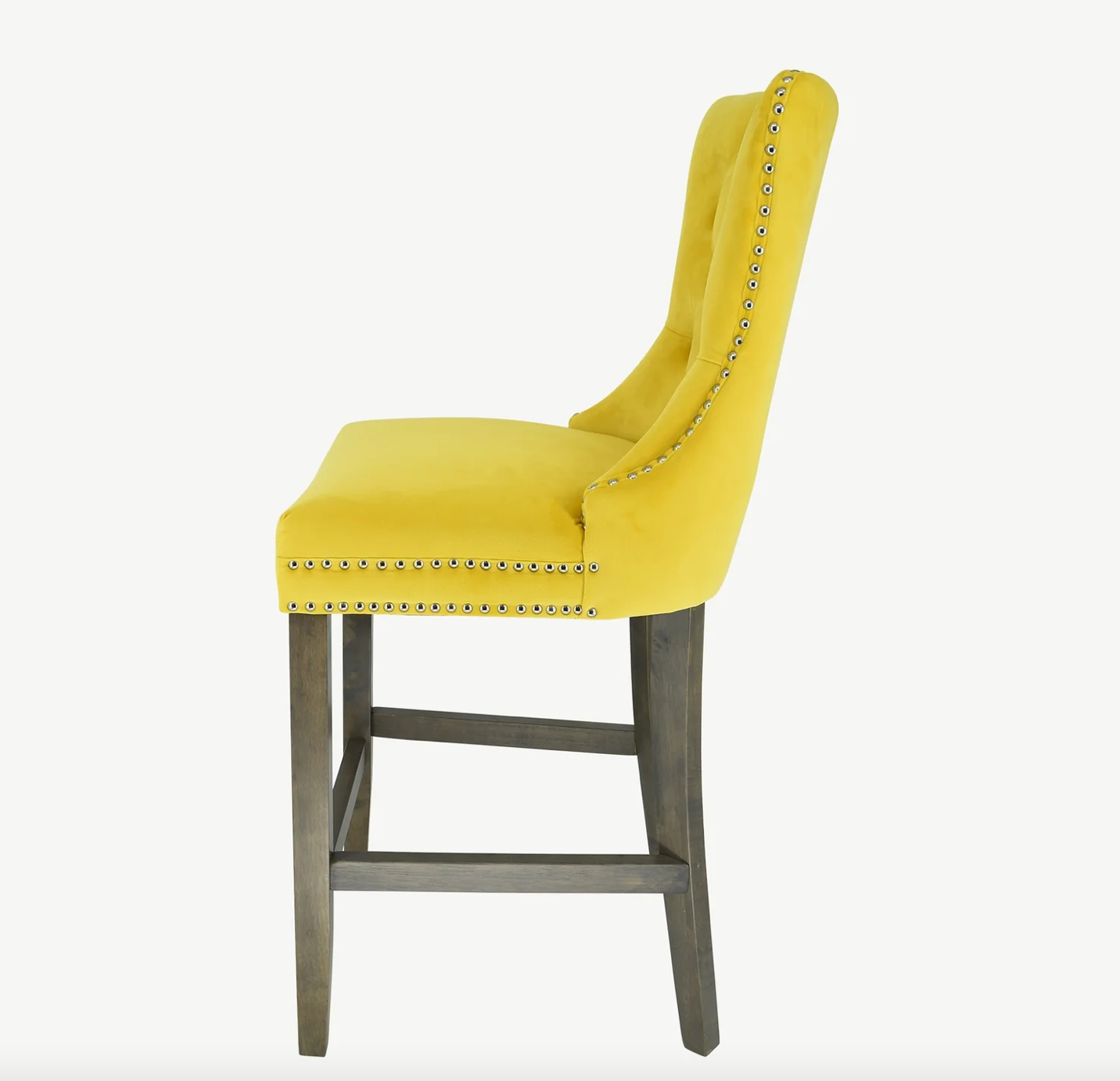 Kacy Velvet Counter Stool Yellow - Luxury Interiors