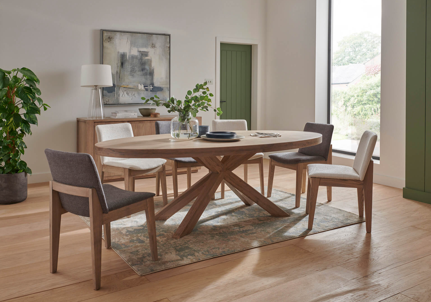 Falun Large Oval Scandinavian Dining Set - Luxury Interiors