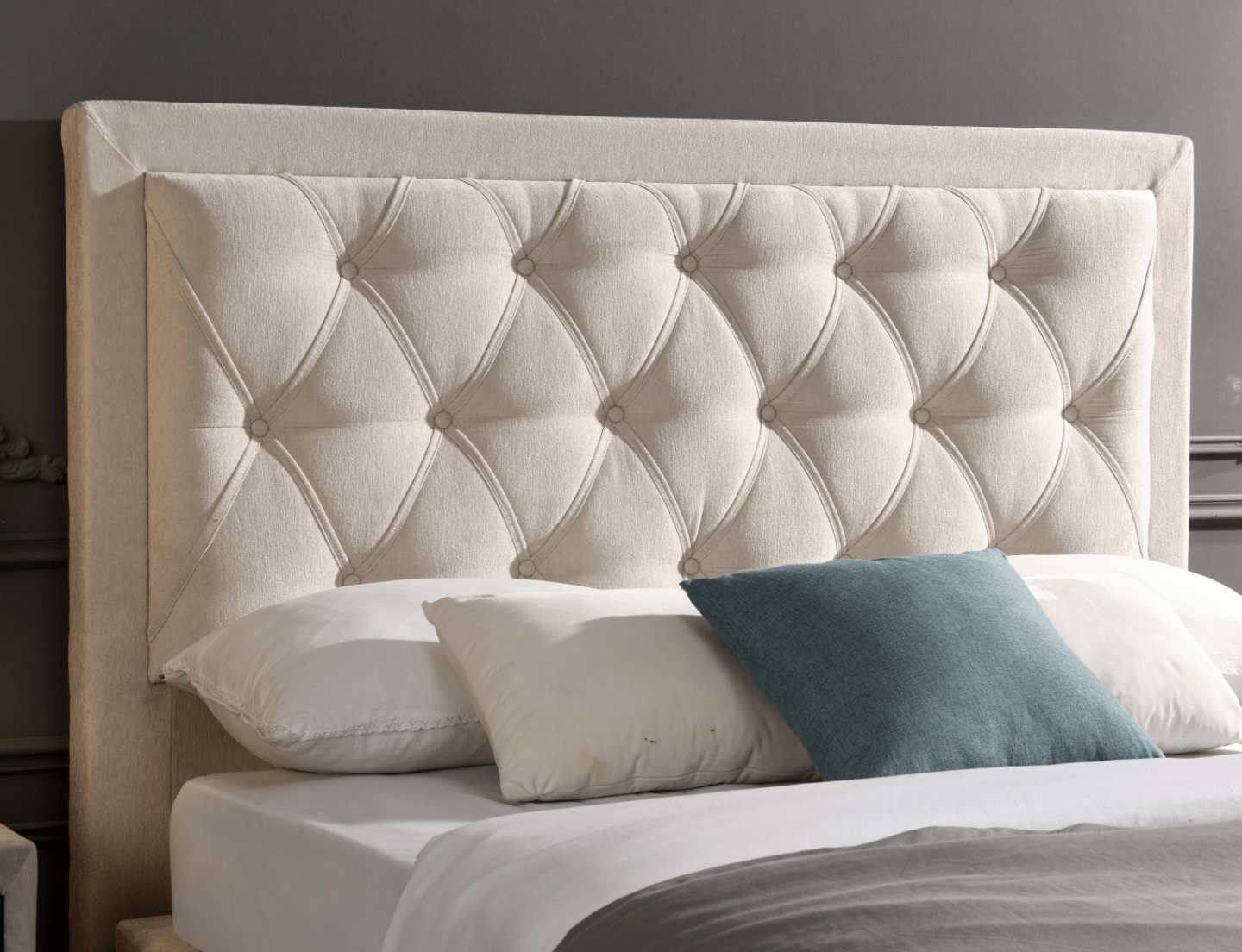 Rio Grace Gas-Lift Ottoman Bed Beige (FREE DELIVERY) - Luxury Interiors