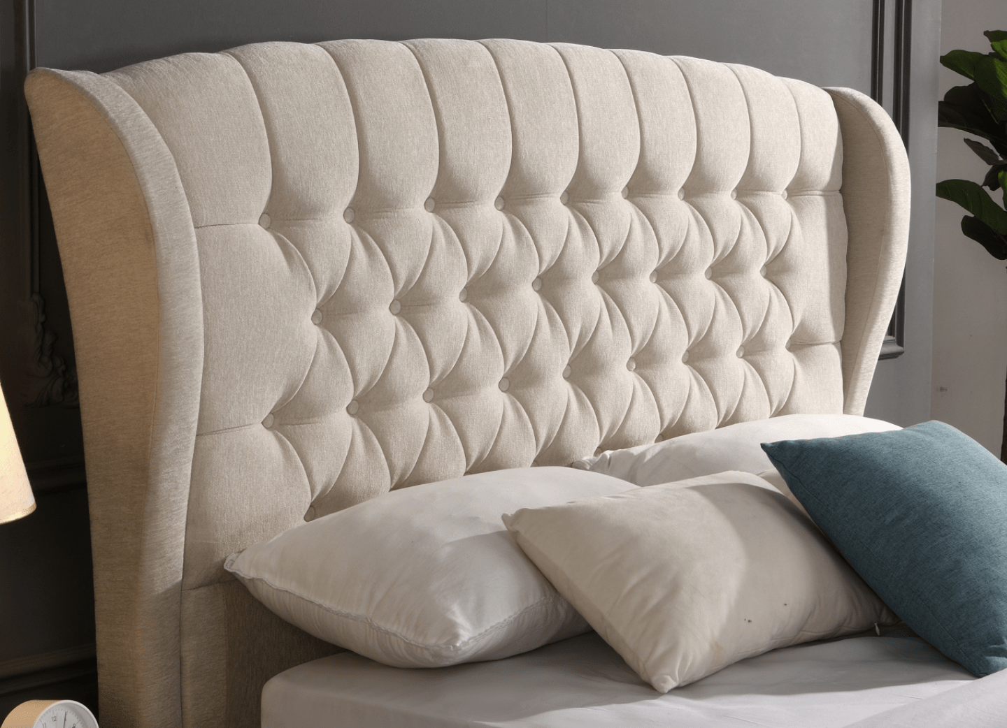 Rio Lily Gas-Lift Ottoman Bed Beige (FREE DELIVERY) - Luxury Interiors