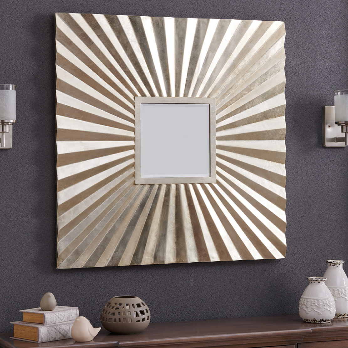 Berlino Gold Square Mirror - Luxury Interiors