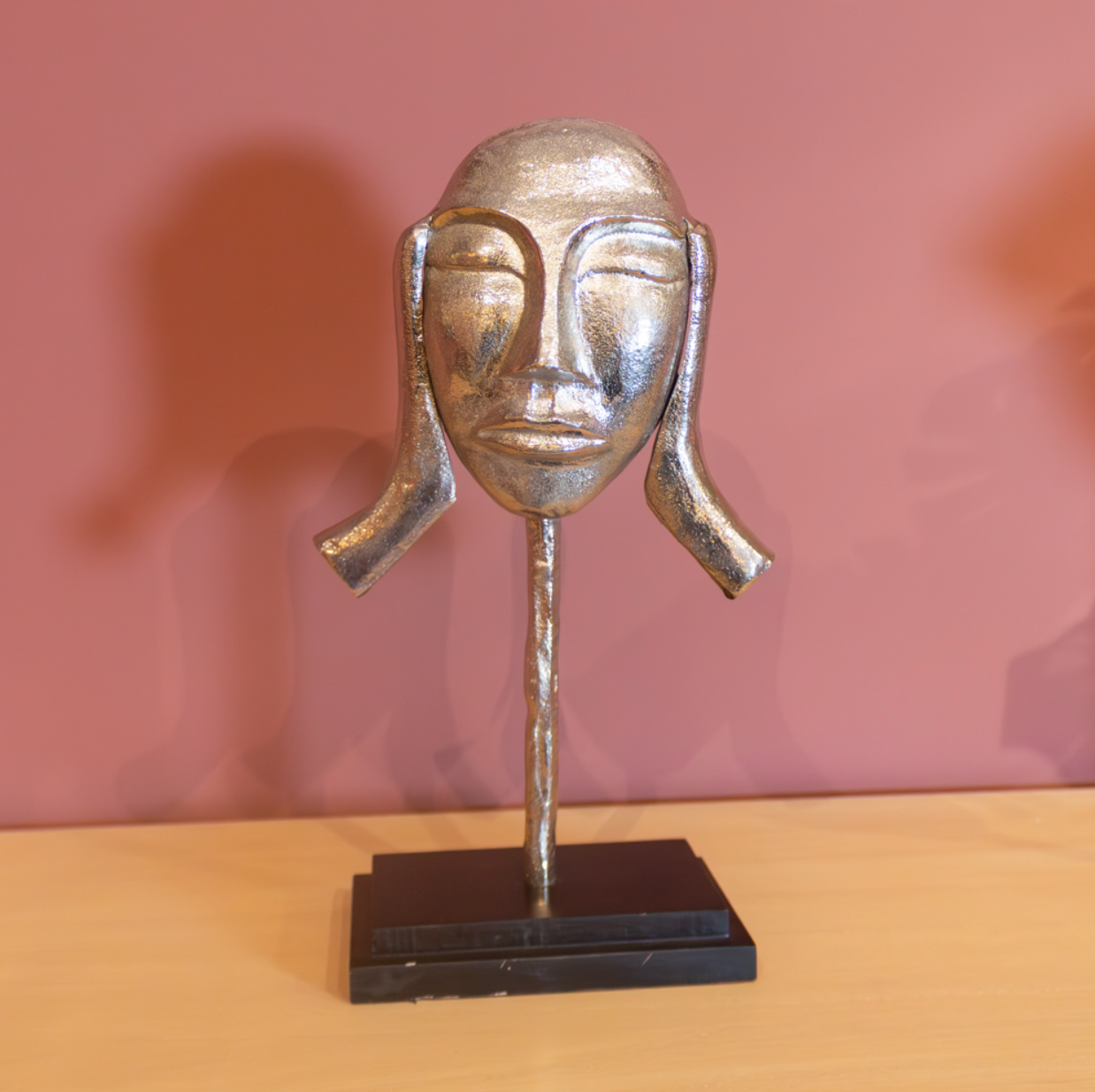 3 piece see hear speak no evil faces silver - Luxury Interiors