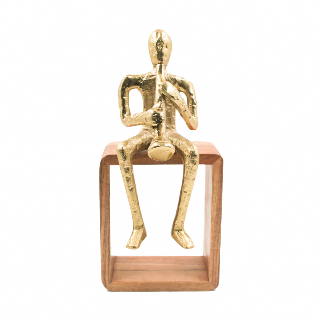 Sitting musician trumpet gold - Luxury Interiors