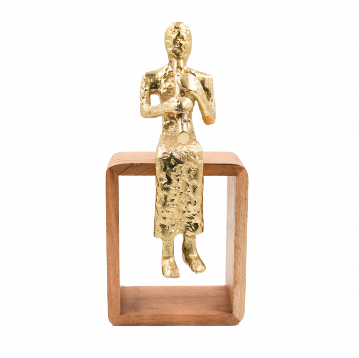 Sitting musician flute gold - Luxury Interiors