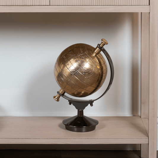 Old world globe antique brass 36cm