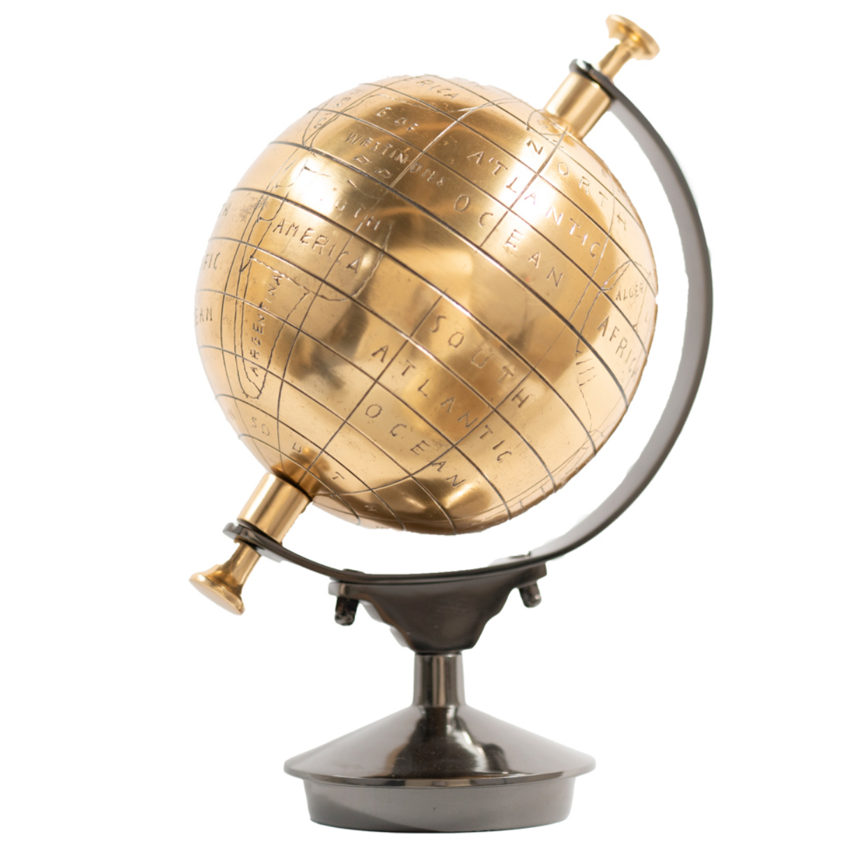 Old world globe antique brass 36cm - Luxury Interiors