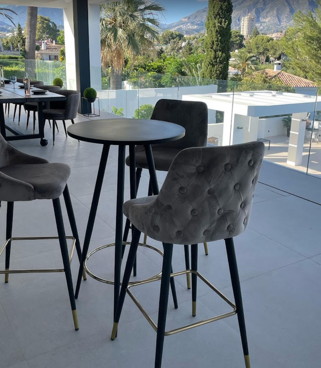 Ava Grey Bar Stools (FREE delivery) - Luxury Interiors