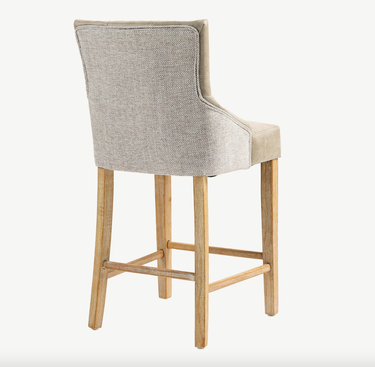 Jolie Bar Stool Mink PU with Natural Chenille (FREE delivery) - Luxury Interiors