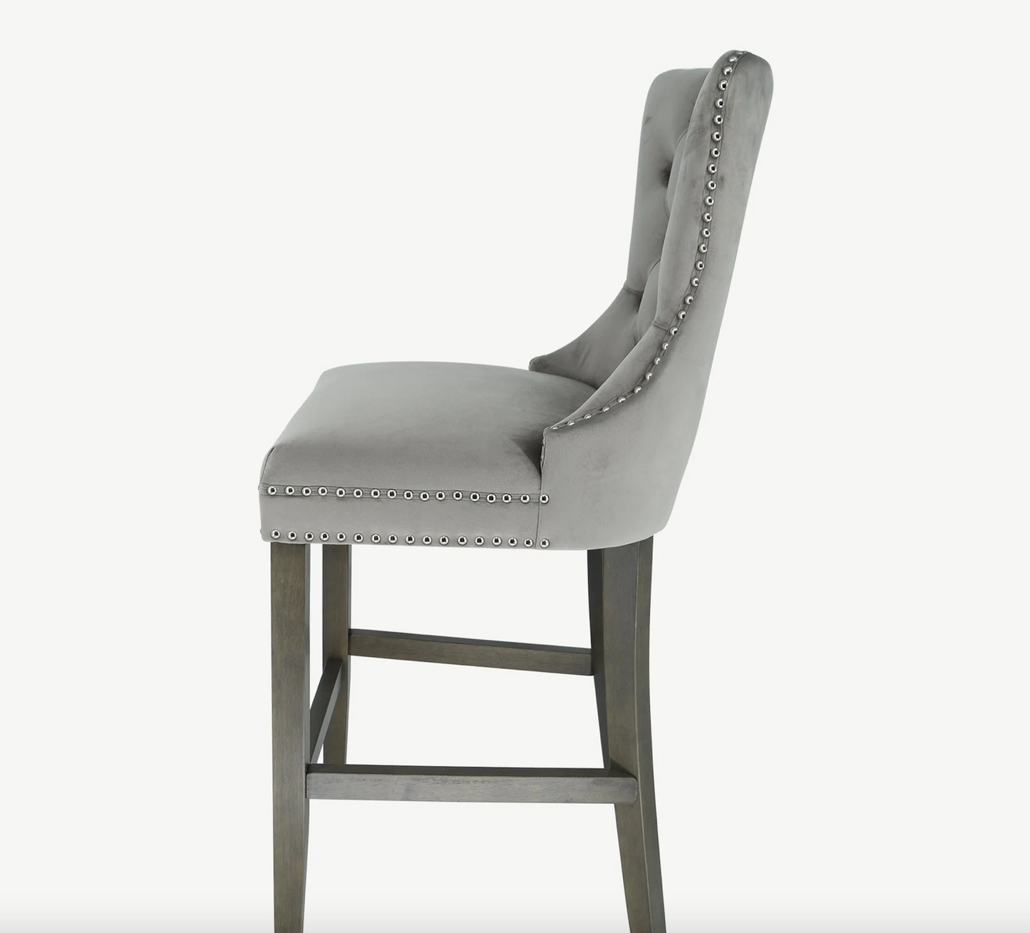 Kacy Grey Velvet Counter Stool (FREE delivery) - Luxury Interiors