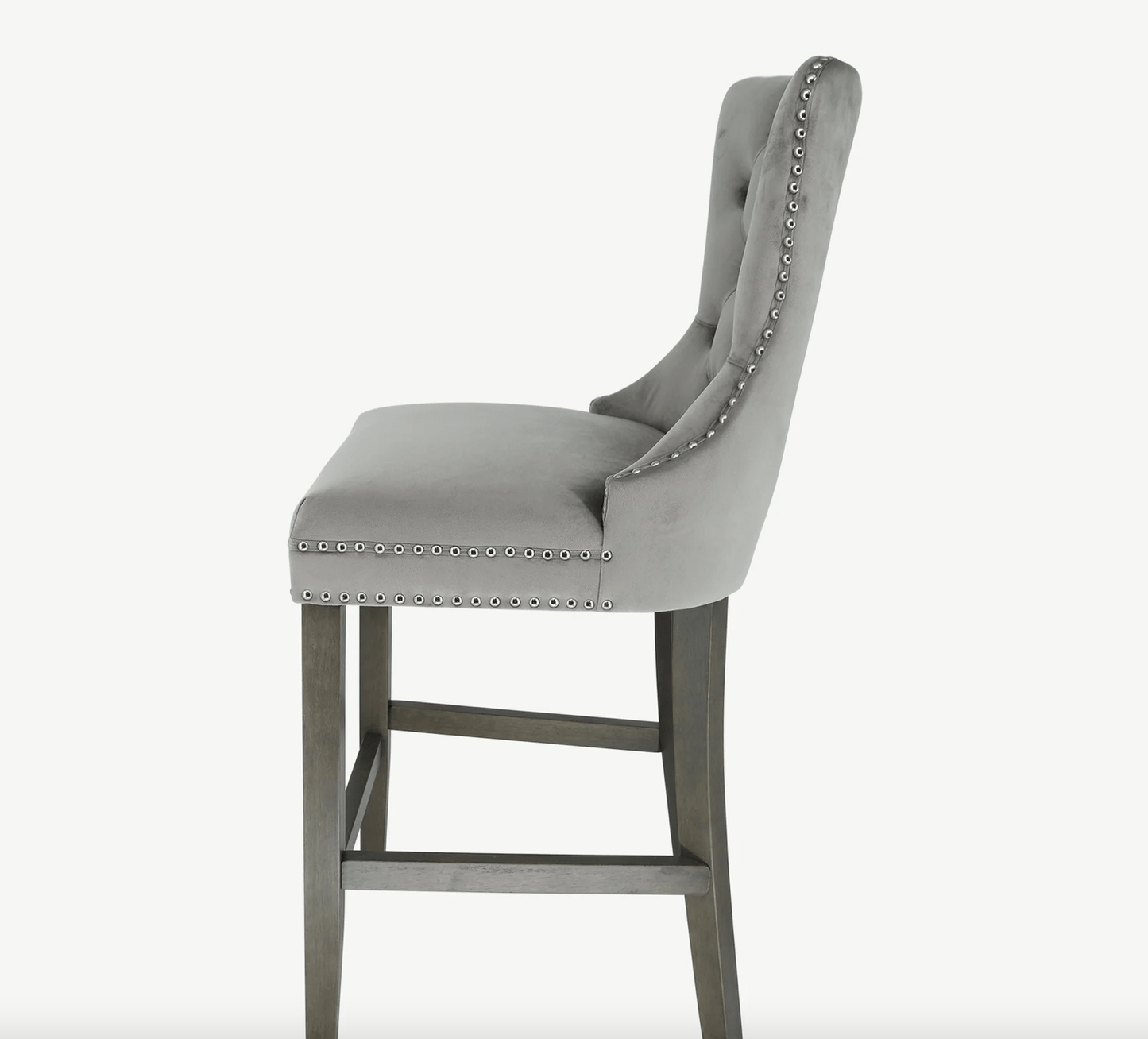 Kacy Grey Velvet Counter Stool (PAIR)