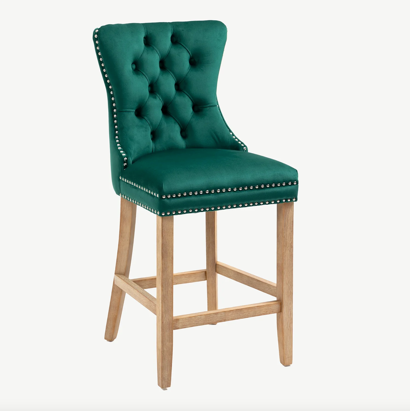 Kacy Green Velvet Counter Stool (FREE delivery) - Luxury Interiors