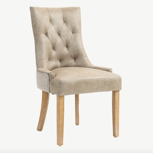 Jolie Dining Chairs Natural Chenille (Pair) - Luxury Interiors