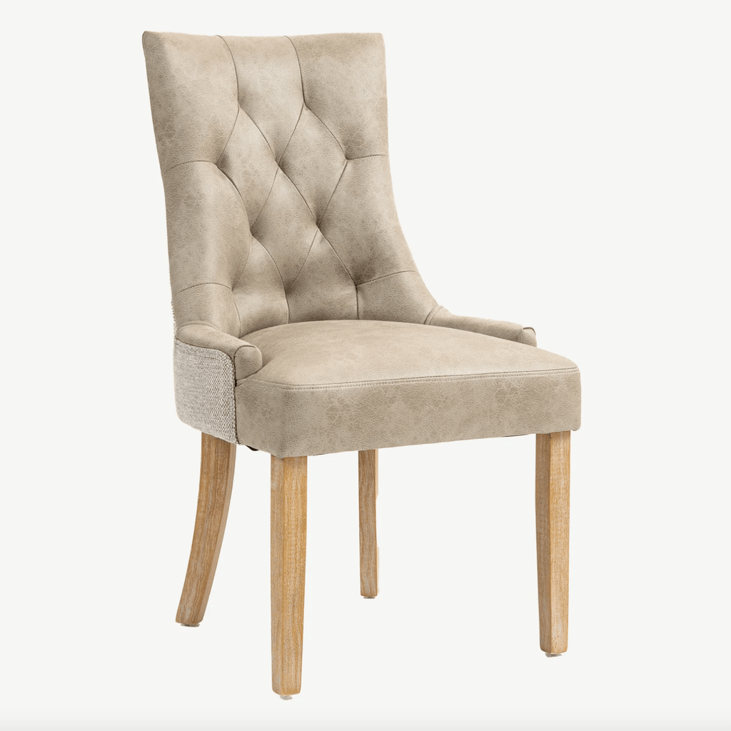 Jolie Dining Chairs Natural Chenille (Pair) - Luxury Interiors