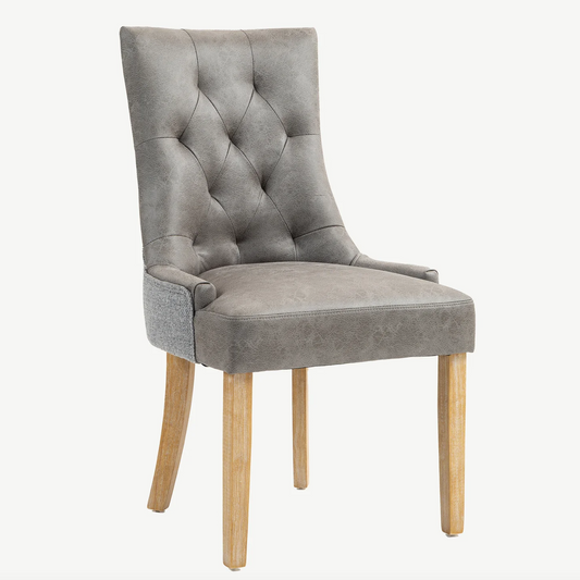 Jolie Dining Chairs Dark Grey Chenille (Pair) - Luxury Interiors