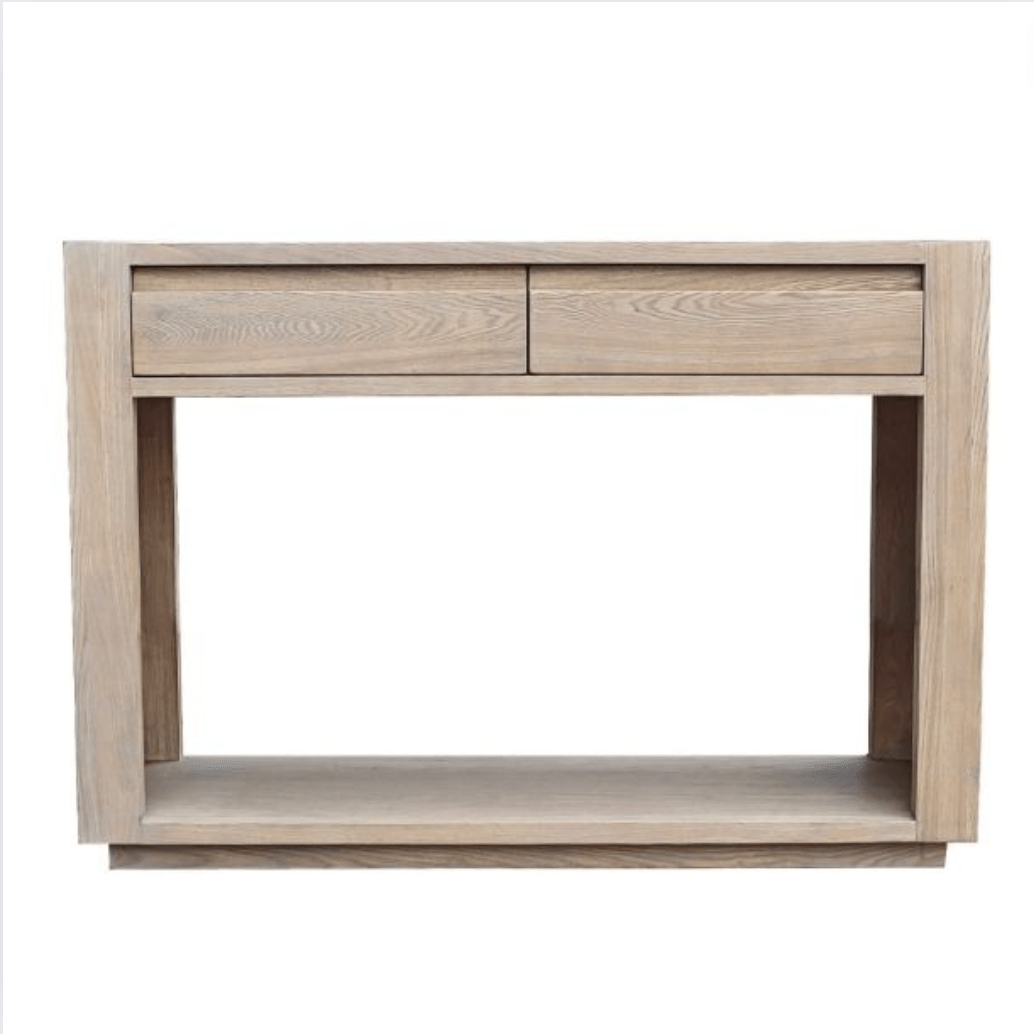Fabien Console Table in Smoked Oak - Luxury Interiors