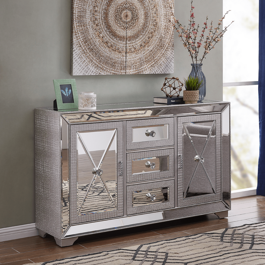 Sofia 3 Drawer Mirrored Sideboard