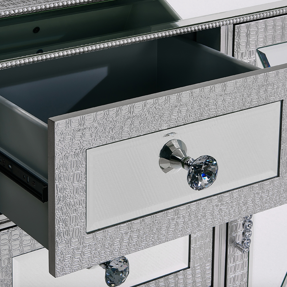 Sofia 3 Drawer Mirrored Sideboard - Luxury Interiors