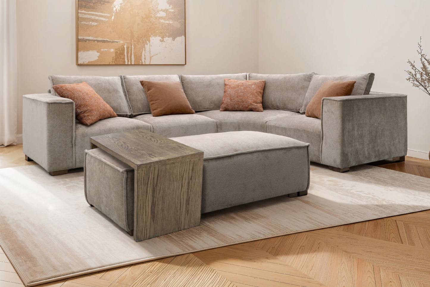 Bobbi Modular Chenille Corner Sofa