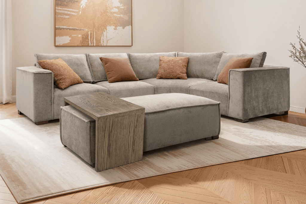 Bobbi Modular Chenille Corner Sofa - Luxury Interiors