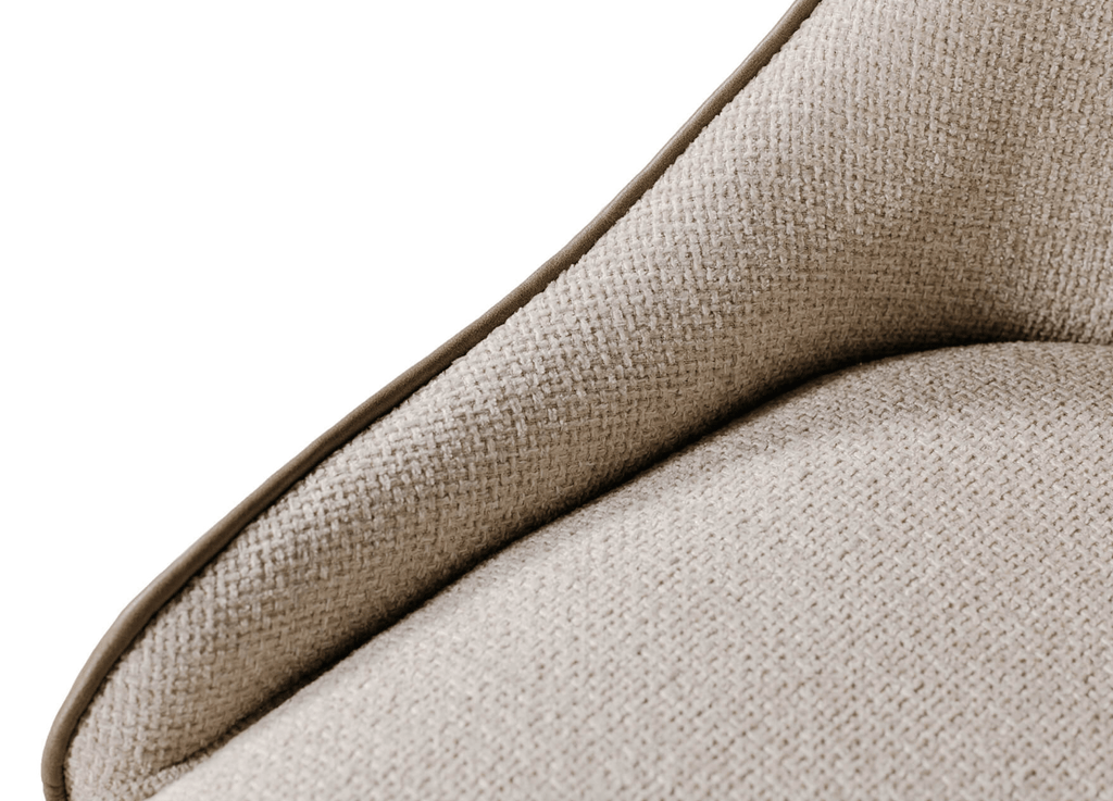Sadia Leather & Chenille Fabric Dining Chairs (PAIR) - Luxury Interiors