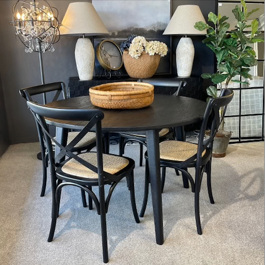 Crossback Dining Chairs Black (PAIR)