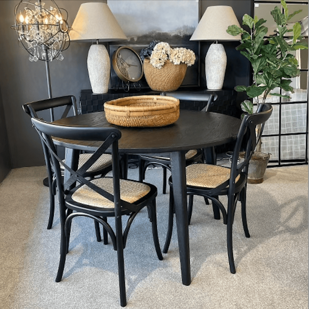 Crossback Dining Chairs Black (PAIR) - Luxury Interiors