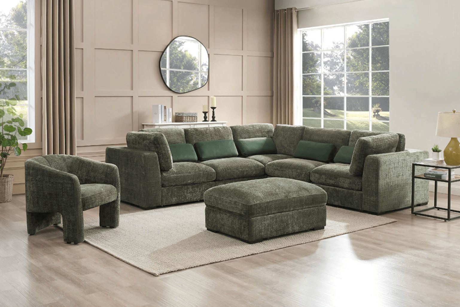 Green Humphrey Modular Scatter Sofa - Luxury Interiors