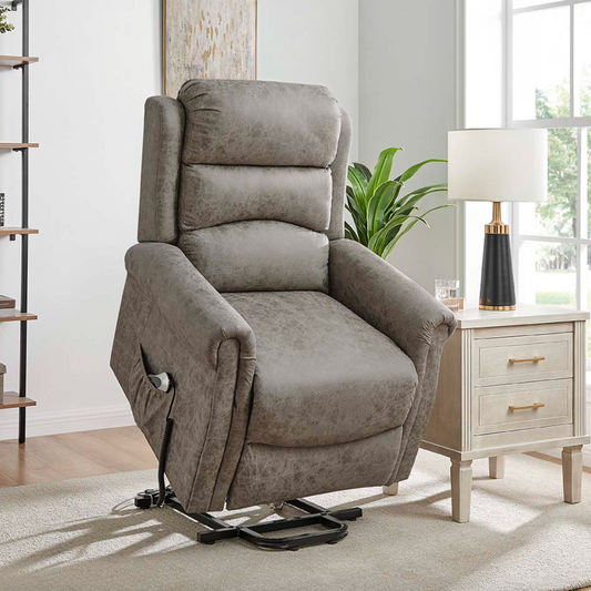 Willis Dual Motor Lift & Tilt Recliner Chair-Truffle Rub Off