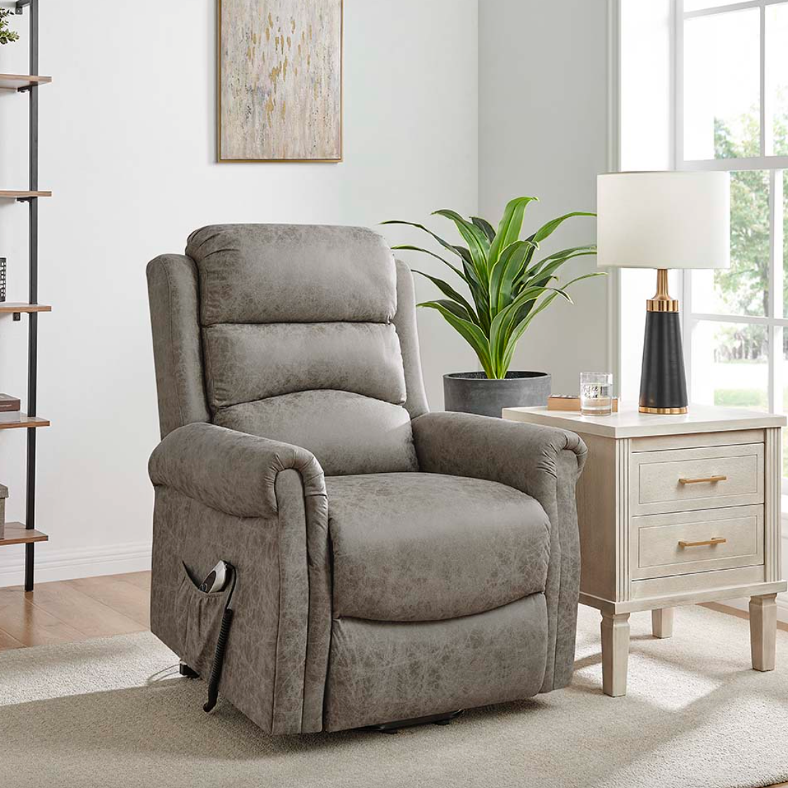 Willis Dual Motor Lift & Tilt Recliner Chair-Truffle Rub Off