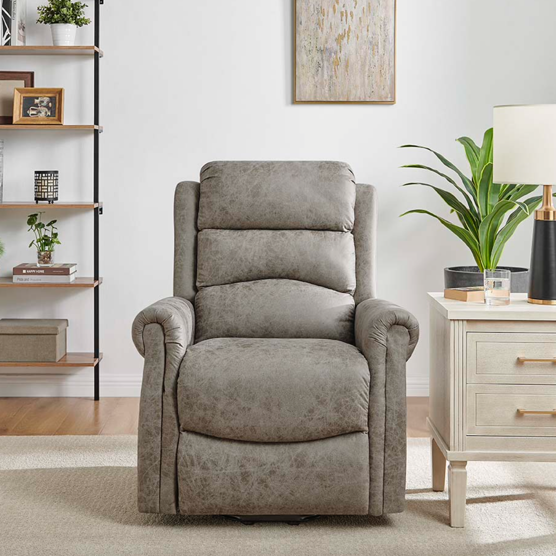 Willis Dual Motor Lift & Tilt Recliner Chair-Truffle Rub Off