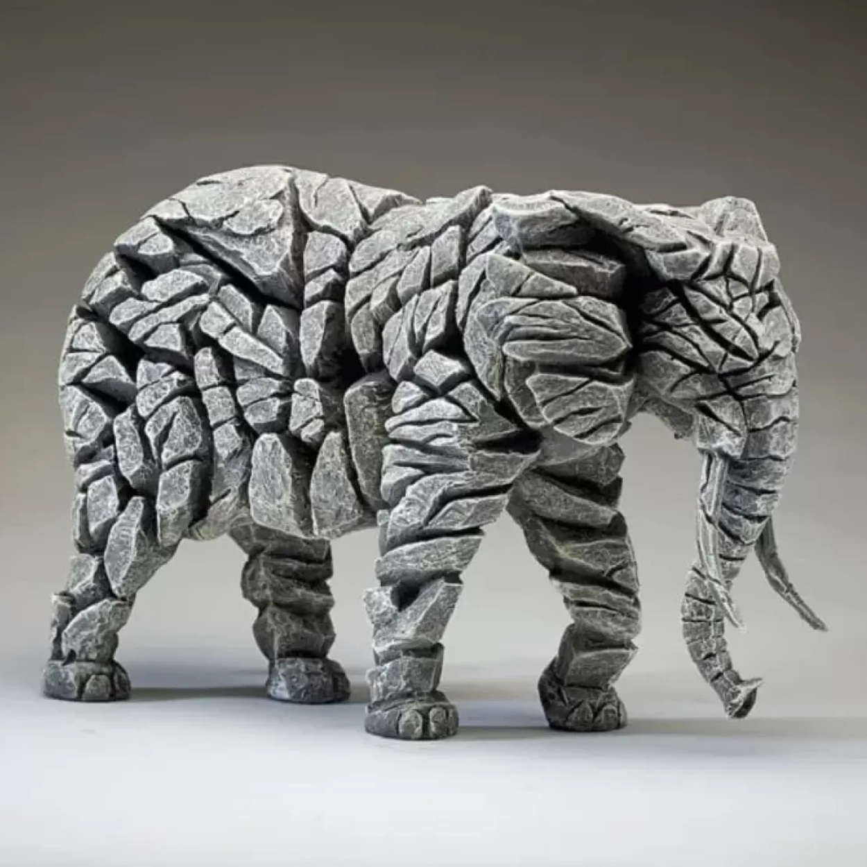 Edge Sculpture Elephant - White - Luxury Interiors