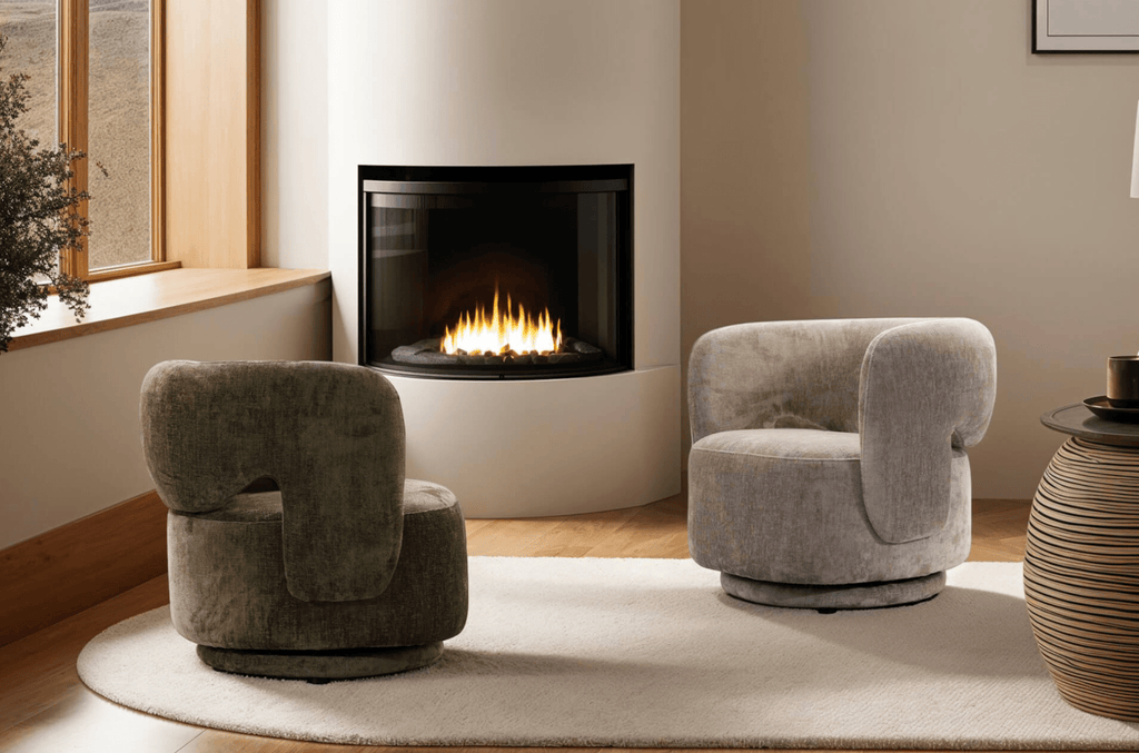 Kola Swivel Accent Chairs Mink - Luxury Interiors