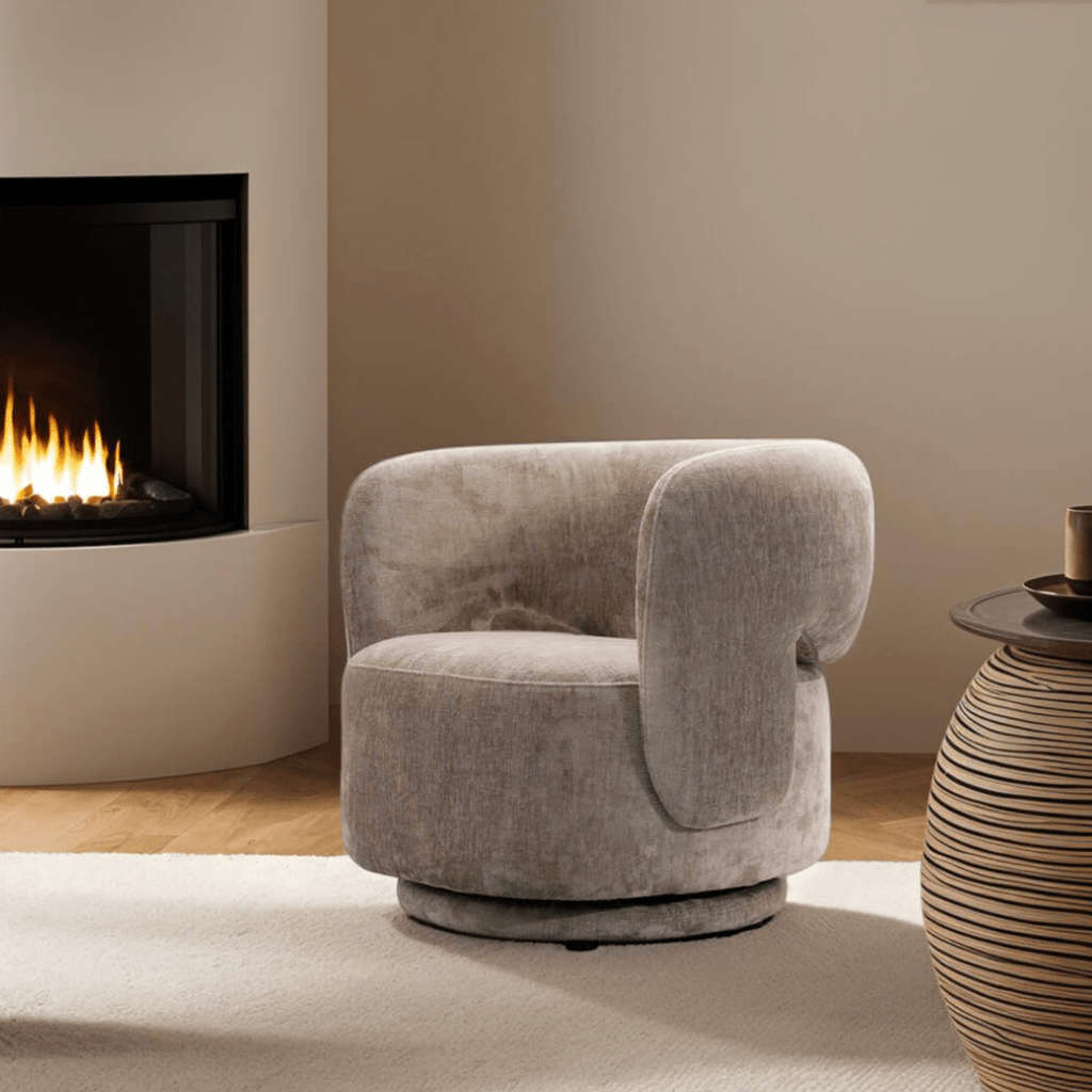 Kola Swivel Accent Chairs Mink - Luxury Interiors